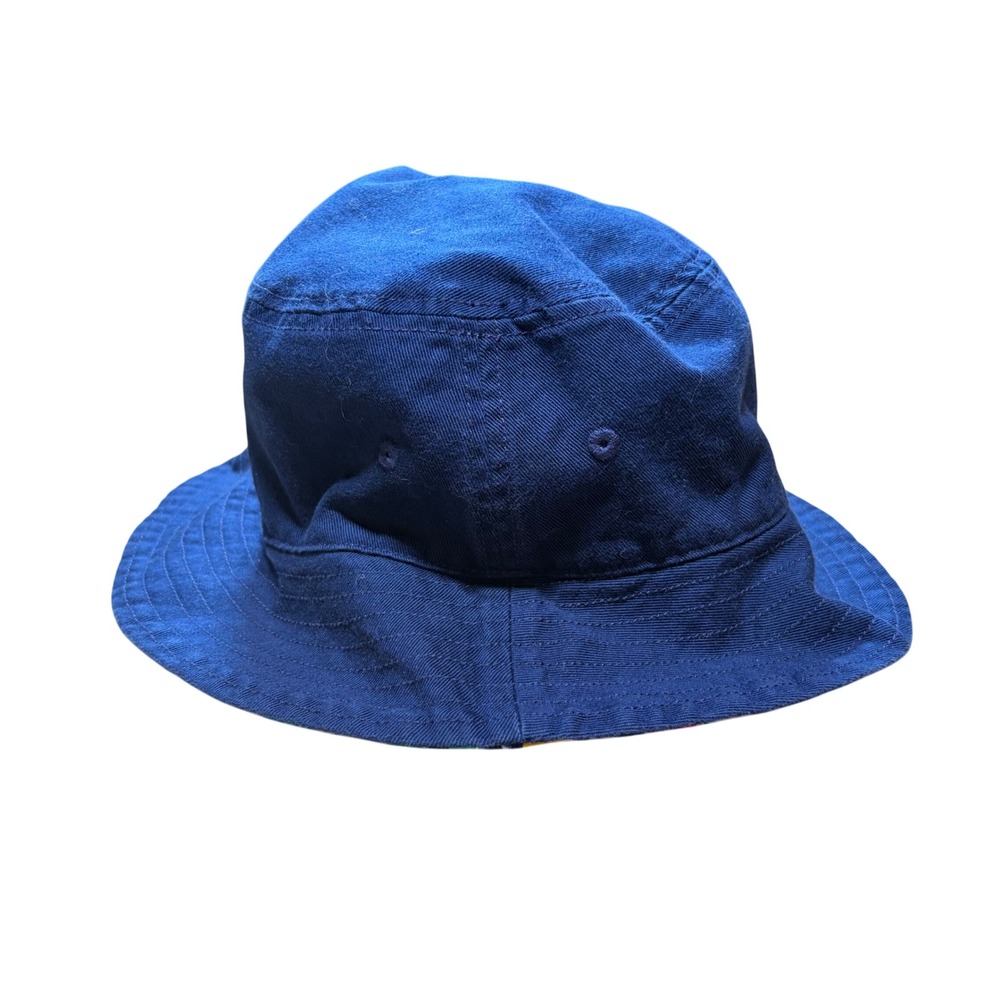 Polo Ralph Lauren Reversible Bucket Hat Navy Blue Nautical Polo Bear Print - Picture 3 of 5